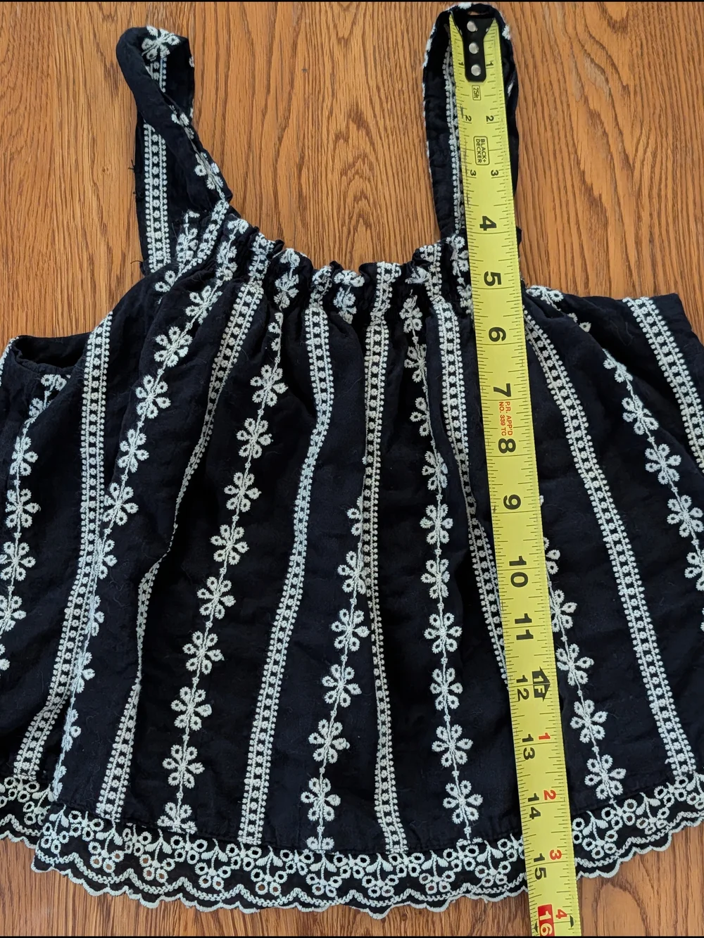 Koton Kids Girls Black and White Floral Embroidered Tank Top
